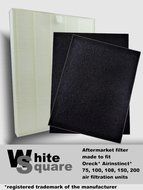 Oreck AirInstinct 75, 100, 108, 150, 200 HEPA Air Filter with Odor Absorber 2 Pack by White Square N2