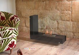 Moda Flame Arta Ventless L Shaped Bio Ethanol Fireplace in Black N3
