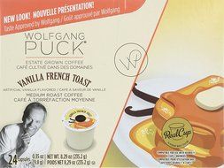 Wolfgang Puck Coffee Single Serve Cups, Vanilla French Toast, 0.35 Oz each, Net Wt. 8.29 Oz, 24 Count N3