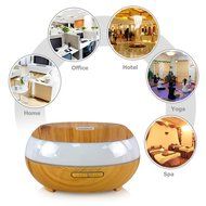 Essential Oil Diffuser Humidifier, Aliceclub 300ml Wood Grain Ultrasonic Cool Mist Humidifier with 7 Color LED...