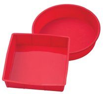Mrs. Anderson&rsquo;s BPA Free Silicone 9&rdquo; Round Bake Pan and 9&rdquo; Square Bake Pan - Red