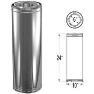 6'' x 24'' DuraPlus Stainless Steel Chimney Pipe - 9021SS