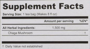 Chaga Tea - Organic Herbs - 18 Bleach Free Tea Bags N2