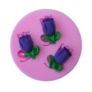 JLHua Charming 3 Tulip Design DIY Multi Function Soap Fondant Mould Chocolate Sugarcraft Cake Mold Baking Tool N2
