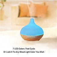 300ML Ultrasonic Aromatherapy Humidifier, YouVogue Wood Grain Aromatherapy Essential Oil Diffuser, With 7 Changing... N13