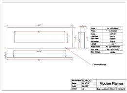 Modern Flames CLX Series Wall Mount/Built-in Electric Fireplace with Black Glass Front, 100-Inch N7