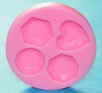NY Cake Silicone Jewel Shapes Mold for Cake Decorating Fondant Gum Paste (4 Cavity)