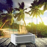 Gloss White Paris Tabletop Ethanol Fuel Fireplace
