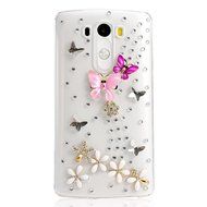 Spritech(TM) LG G Stylo Hard Case,Bling Crystal 3D handmade Rhinestone Design Clear Phone Cover White Flower for... N3