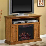ClassicFlame Cannes Electric Fireplace Media Cabinet in Antique Oak - 23MM378-O103