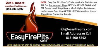 LL-B48F 316 Marine Grade Stainless 48" Propane/ Natural Gas Log Lighter; Lifetime Warranted from EasyFirePits.com N5