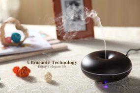 140ml Cool Mist Humidifier Ultrasonic Aroma Essential Oil Diffuser with 7 Cloor LED Lights for Office Home Room... N12