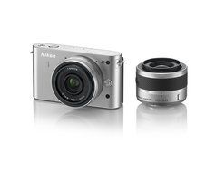 Nikon 1 J1 10.1 MP HD Digital Camera System with 10-30mm VR 1 NIKKOR Lens, 8 GB SD Card, and Case (White)