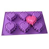 Allforhome(TM) 6 heart Silicone Cake Baking Mold Cake Pan Muffin Cups Handmade Soap Molds Biscuit Chocolate Ice...