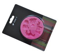 FOUR-C Gum Paste Molds Different Animals Silicone Mould for Cake Color Pink N3