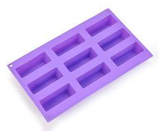 Bakerpan Silicone Mini Cake Holders, 9 Cavities, Pastry Mold, Mini Loaf Pan N3