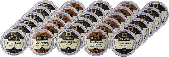 New! 30 K-cup Peets Coffee Sampler Variety Pack *No Decaf* (2014 Brazil Minas Naturais, Cafe Domingo, House Blend... N2
