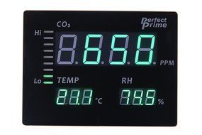 Perfect Prime CO2008 Carbon Dioxide CO2 Temperature Humidity Monitor Large LED Screen, Thermoemter/Hygrometer N2