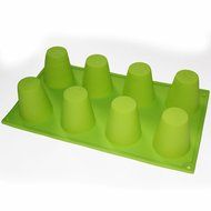 X-Haibei Large Dariole Mould Silicone Mold Jello Cake Ice Cream Chocolate Pan 8-Cavity Bakeware