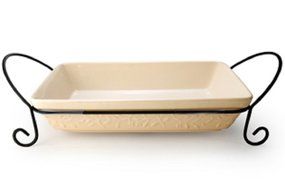 Signature Chelsea Rectangular Baker with Caddy - Ivory