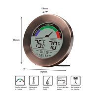 Thermometer &amp; Hygrometer Weather Station with Color Comfort Meter in Metal Casing (BRONZE) N2