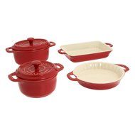 Four Piece Ceramic Bakeware Set in Cherry