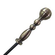 Antique Handle Fireplace Tool Set w/ Poker Brush Tongs Shovel From Boone Hearth (Brass Handle) N9