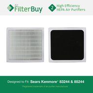 2 - 83159 Sears HEPA Filters - AFB HEPA. Fits Sears Kenmore air cleaner models 83244 and 85244. Designed by FilterBuy...