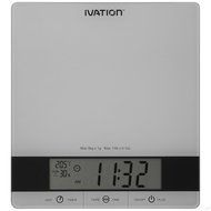 Digital Kitchen Scale w/Timer, Clock, Temperature &amp; RH Levels &ndash; Provides Super Accurate Readings in Ounce, Fluid... N6