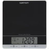 Digital Kitchen Scale w/Timer, Clock, Temperature &amp; RH Levels &ndash; Provides Super Accurate Readings in Ounce, Fluid... N8
