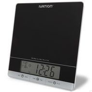 Digital Kitchen Scale w/Timer, Clock, Temperature &amp; RH Levels &ndash; Provides Super Accurate Readings in Ounce, Fluid... N9