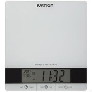 Digital Kitchen Scale w/Timer, Clock, Temperature &amp; RH Levels &ndash; Provides Super Accurate Readings in Ounce, Fluid... N13
