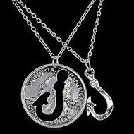 Jewelry 2PC Franklin Half Dollar Pair hook Coin Retro Necklace Pendant Charm Men N2