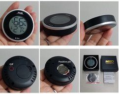 MIEO Round Digital Hygrometer Thermometer for Humidor HH654 with Clock N2