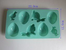 10 pcs silicone rabbit painted egg shell chocolate mold/ cake mold/baking mold/soap mold/jelly mold/ice cube tray N2