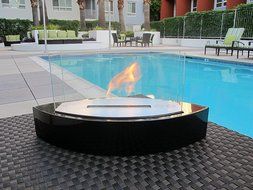 Chic Fireplaces- Luxury Concord Black Table Top Ventless Bio Ethanol Fireplace Indoor / Outdoor N9