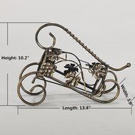 Spritech(TM) European Vintage Style Portable Wine Rack Bronzed Metal Bottle Iron Holder