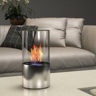 Moda Flame Lit Table Top Firepit Bio-ethanol Fireplace in Stainless Steel