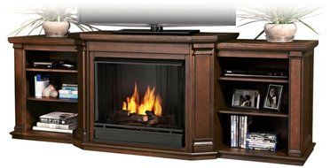 Real Flame Valmont Entertainment Center Ventless Gel Fireplace - Chestnut Oak