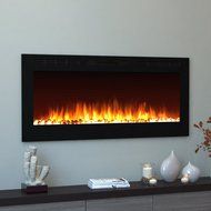 Moda Flame 50" Cynergy Pebbles Stone Built-in Wall Mounted Electric Fireplace N4