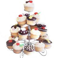 UEETEK 4-Tier Cupcake Stand Hold 23 Cupcakes Chrismas Party Wedding Display Holder Metal Dessert Stand N3