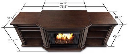 Real Flame Valmont Entertainment Center Ventless Gel Fireplace - Chestnut Oak N2
