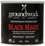 Groundwork Coffee, Organic Black Magic Espresso, Whole Bean, 16-Ounce Cans (Pack of 2) N2