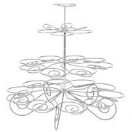UEETEK 4-Tier Cupcake Stand Hold 23 Cupcakes Chrismas Party Wedding Display Holder Metal Dessert Stand N4