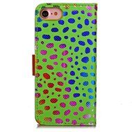 Iphone 7 Plus Wallet Shell Case,Yaheeda[Credit Card Slot] Colorful Shiny Sparkle Polka Dolt Pattern Gold Gilding... N15