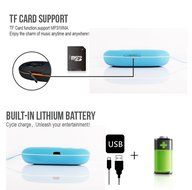 Excelity Portable Bluetooth Speaker Wireless Speaker with Self-timer Controllor Support TF Card - Blue