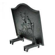 Woodeze Home Indoor Outdoor Antique Style Decorative Cast Iron Fireback - Deer 22" H x 24" W