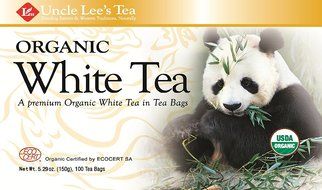 Uncle Lee's Tea Organic White Tea, Tea Bags, 100-Count Boxes (Pack of 4)