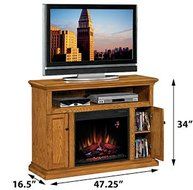 ClassicFlame Cannes Electric Fireplace Media Cabinet in Antique Oak - 23MM378-O103 N2