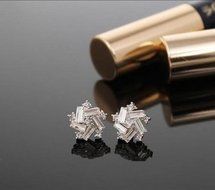 New Fashion Women Lady Elegant Windmill Crystal Rhinestone Ear Stud Earrings DIC N2